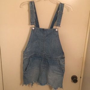 Free People Denim Overall Skirt